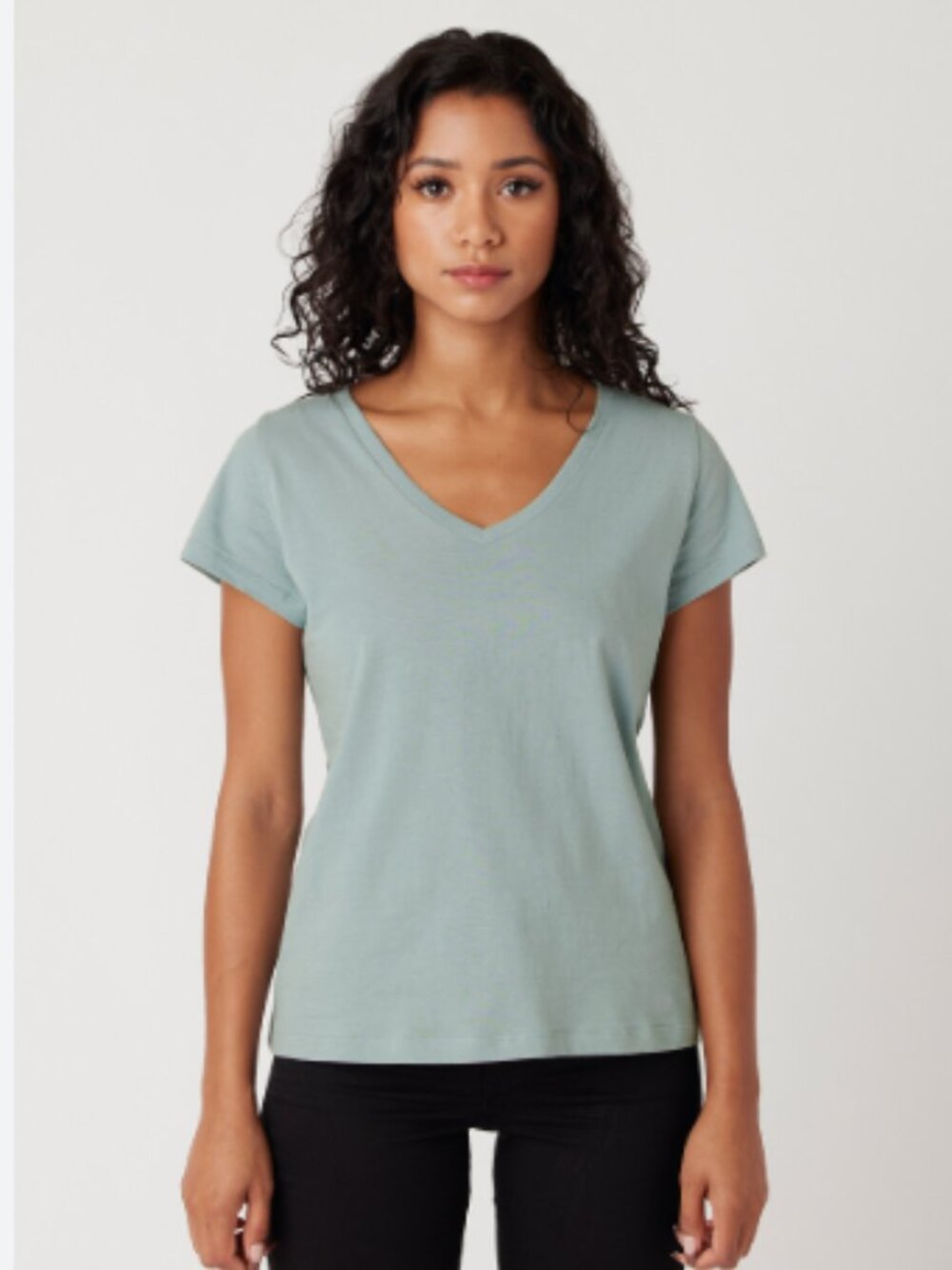 Mott & Bow Marcy Tee Women's V-Neck Mint Light Green Teal T-Shirt Size XL